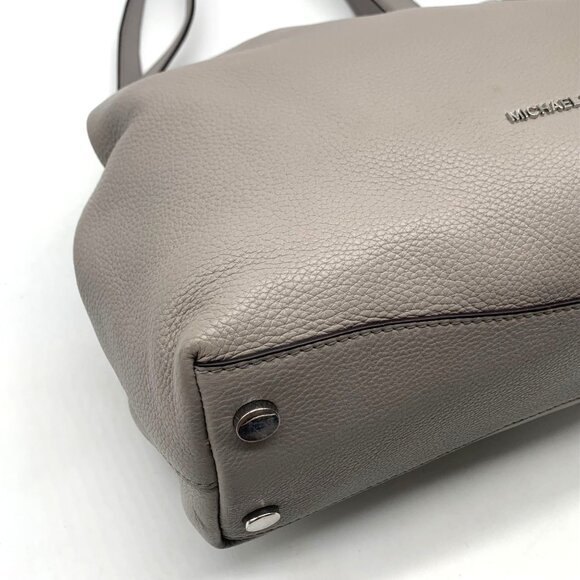 Michael Kors Raven Stone Grey Pebbled Leather Shoulder Bag - Picture 6 of 12